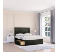 Sloomy 2Ft6 Kansas Dumfries Graphite Memory Foam Bed Set With No Drawers Mattress & 54" Headboard - Small Single