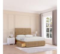 Sloomy 2Ft6 Madison Divan Bed Base Latte Dumfries 2 Drawers, 12" Footboard & 54" Floor Standing Headboard - Small Single