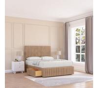 Sloomy 2Ft6 Madison Divan Bed Base Sand Naples 2 Drawers, 12" Footboard & 26" Struts Headboard - Small Single