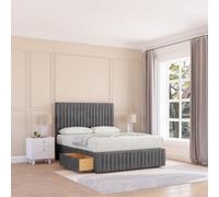 Sloomy 2Ft6 Madison Divan Bed Base Steel Plush ,no Drawers, 12" Footboard & 54" Floor Standing Headboard - Small Single