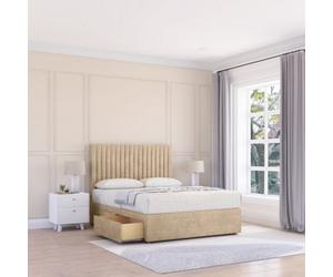 Sloomy 2Ft6 Manhattan Coniston Almond Memory Foam Bed Set With 2 Drawers, Mattress & 26" Headboard - Small Single