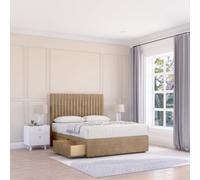 Sloomy 2Ft6 Manhattan Divan Bed Base Mink Naples ,2 Drawers & 54" Floor Standing Headboard - Small Single