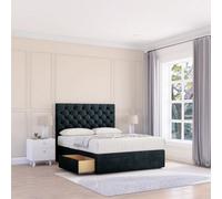 Sloomy 2Ft6 Mayfair Naples Black Memory Foam Bed Set With No Drawers Mattress & 26" Headboard - Small Single