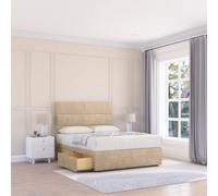 Sloomy 2Ft6 Texas Divan Bed Base Almond Coinston ,no Drawers & 26" Struts Headboard - Small Single