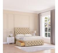 Sloomy 2Ft6 Watson Divan Bed Base Almond Coinston ,2 Drawers, 12" Footboard & 26" Struts Headboard - Small Single