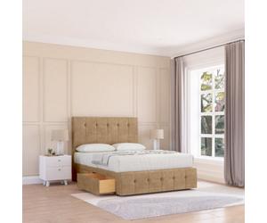 Sloomy 3Ft Cambridge Divan Bed Base Latte Dumfries ,no Drawers, 12" Footboard & 26" Struts Headboard - Single