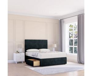 Sloomy 3Ft Manhattan Naples Black Memory Foam Bed Set With 2 Drawers, Mattress & 54" Headboard - Single