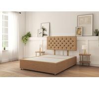 Sloomy 3Ft Mayfair Divan Bed Base Latte Dumfries ,no Drawers & 26" Struts Headboard - Single