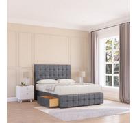 Sloomy 4Ft Berlin Divan Bed Base Armour Coinston ,2 Drawers, 12" Footboard & 26" Struts Headboard - Small Double