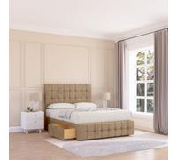 Sloomy 4Ft Berlin Divan Bed Base Mink Naples ,4 Drawers, 12" Footboard & 26" Struts Headboard - Small Double