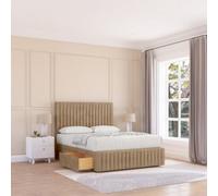 Sloomy 4Ft Madison Divan Bed Base Mink Naples ,no Drawers, 12" Footboard & 54" Floor Standing Headboard - Small Double
