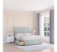Sloomy 4Ft Manhattan Naples Silver Memory Foam Bed Set With 4 Drawers, Mattress & 26" Headboard - Small Double
