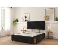 Sloomy 4Ft Monaco Divan Bed Base Black Naples ,4 Drawers, 12" Footboard & 26" Struts Headboard - Small Double