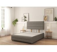 Sloomy 4Ft Monaco Divan Bed Base Pewter Dumfries ,no Drawers, 12" Footboard & 26" Struts Headboard - Small Double