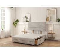 Sloomy 4Ft Monaco Divan Bed Base Silver Naples ,4 Drawers, 12" Footboard & 26" Struts Headboard - Small Double
