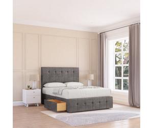 Sloomy 4Ft6 Cambridge Divan Bed Base Slate Naples ,2 Drawers, 12" Footboard & 26" Struts Headboard - Double