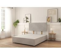 Sloomy 4Ft6 Manhattan Divan Bed Base Silver Naples ,no Drawers & 26" Struts Headboard - Double