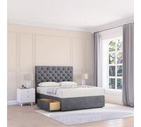 Sloomy 4Ft6 Mayfair Divan Bed Base Armour Coinston ,2 Drawers & 26" Struts Headboard - Double