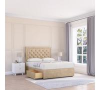 Sloomy 4Ft6 Montana Coniston Almond Memory Foam Bed Set With 2 Drawers, Mattress & 26" Headboard - Double