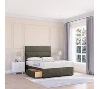 Sloomy 4Ft6 Texas Dumfries Pewter Memory Foam Bed Set With No Drawers Mattress & 26" Headboard - Double