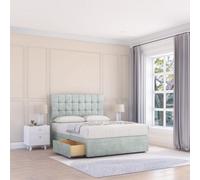 Sloomy 5Ft Alabama Divan Bed Base Silver Naples ,4 Drawers & 54" Floor Standing Headboard - King