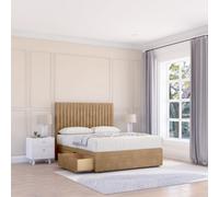 Sloomy 5Ft Manhattan Divan Bed Base Latte Dumfries ,4 Drawers & 54" Floor Standing Headboard - King