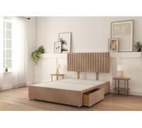 Sloomy 5Ft Manhattan Divan Bed Base Mink Naples ,4 Drawers & 26" Struts Headboard - King