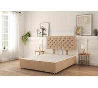 Sloomy 5Ft Mayfair Divan Bed Base Pebble Plush ,no Drawers & 26" Struts Headboard - King