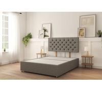 Sloomy 5Ft Mayfair Divan Bed Base Pewter Dumfries ,no Drawers & 26" Struts Headboard - King