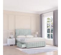Sloomy 6Ft California Divan Bed Base Silver Naples ,2 Drawers, 12" Footboard & 26" Struts Headboard - Super King