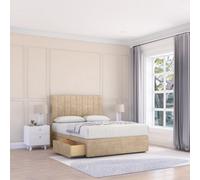 Sloomy 6Ft Kansas Divan Bed Base Almond Coinston ,4 Drawers & 54" Floor Standing Headboard - Super King