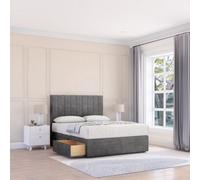 Sloomy 6Ft Kansas Divan Bed Base Steel Plush ,no Drawers & 26" Struts Headboard - Super King