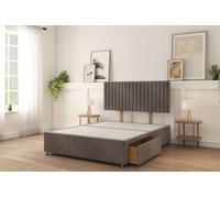 Sloomy 6Ft Manhattan Divan Bed Base Slate Naples ,4 Drawers & 26" Struts Headboard - Super King