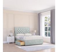 Sloomy 6Ft Montana Naples Silver Memory Foam Bed Set With 4 Drawers, Mattress & 26" Headboard - Super King