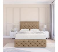 Sloomy 6Ft Vienna Naples Mink Bed Set With 4 Drawers & Footboard, Mattress & 26" Headboard - Super King