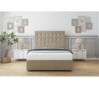 Sloomy Alabama Almond Coniston Divan Bed With Mattress 2 Drawers Foot-End With 54" Floor Standing Headboard 4' Small Double