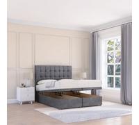 Sloomy Alabama Armour Coniston 2Ft6 Ottoman Bed End Opening With Sprung Memory Mattress & 26" Headboard-Small Single