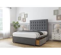 Sloomy Alabama Coniston Divan Set 4 Drawers-54" Headboard in Dark Grey | Size: King Sloomy Dark Grey King