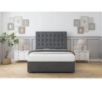Sloomy Alabama Coniston Divan Set No Drawers-26" Headboard in Dark Grey | Size: Super King Sloomy Dark Grey Super King