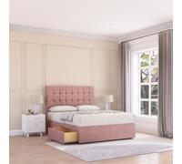 Sloomy Alabama Divan Bed Base 2 Drawers & 26" Struts Headboard in Pink | Size: Super King Sloomy Pink Super King