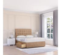 Sloomy Alabama Divan Bed Base 2 Drawers & 54" Floor Standing Headboard in Light Beige | Size: Super King Sloomy Light Beige Super King