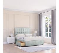 Sloomy Alabama Divan Bed Base 2 Drawers & 54" Floor Standing Headboard in Silver | Size: Super King Sloomy Silver Super King