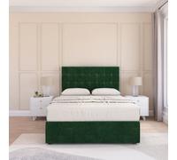 Sloomy Alabama Emerald Plush 2Ft6 Memory Foam Bed Set With No Drawers, Mattress & Headboard- Small Single