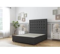 Sloomy Alabama Graphite Dumfries Divan Bed Base 2 Drawers Foot-End With 54" Floor Standing Headboard 4'6 Double