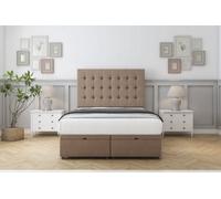 Sloomy Alabama Mink Plush Ottoman Bed Base With 26" Strutted Headboard 2'6 Small Single