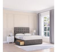 Sloomy Alabama Naples Bed Set With No Drawers Mattress & 54" Headboard in Dark Grey | Size: Super King Sloomy Dark Grey Super King