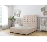Sloomy Alabama Naples Divan Bed Base 2 Drawers - 54" Standing Headboard in Light Sand | Size: Super King Sloomy Light Sand Super King