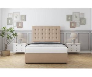 Sloomy Alabama Pebble Plush Divan Bed With Mattress 2 Drawers Same Side With 26" Strutted Headboard 2'6 Small Single