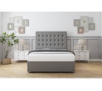 Sloomy Alabama Pewter Dumfries Divan Bed With Mattress 2 Drawers Same Side With 26" Strutted Headboard 5' King