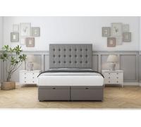 Sloomy Alabama Pewter Dumfries Ottoman Bed Base With 26" Strutted Headboard 6' Super King